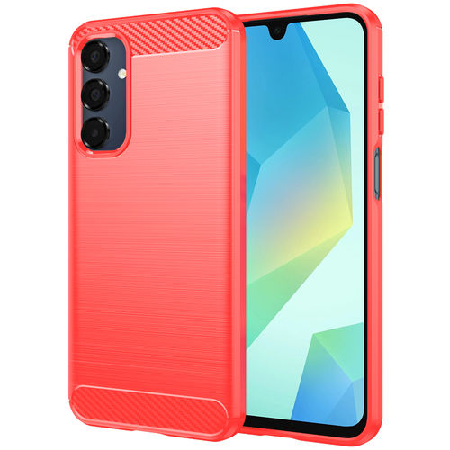 Flexi Slim Carbon Fibre Case for Samsung Galaxy A16 5G - Brushed Red