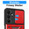 Heavy Duty Shockproof Case / Slide Camera Cover for Samsung Galaxy A16 5G - Red