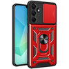 Heavy Duty Shockproof Case / Slide Camera Cover for Samsung Galaxy A16 5G - Red
