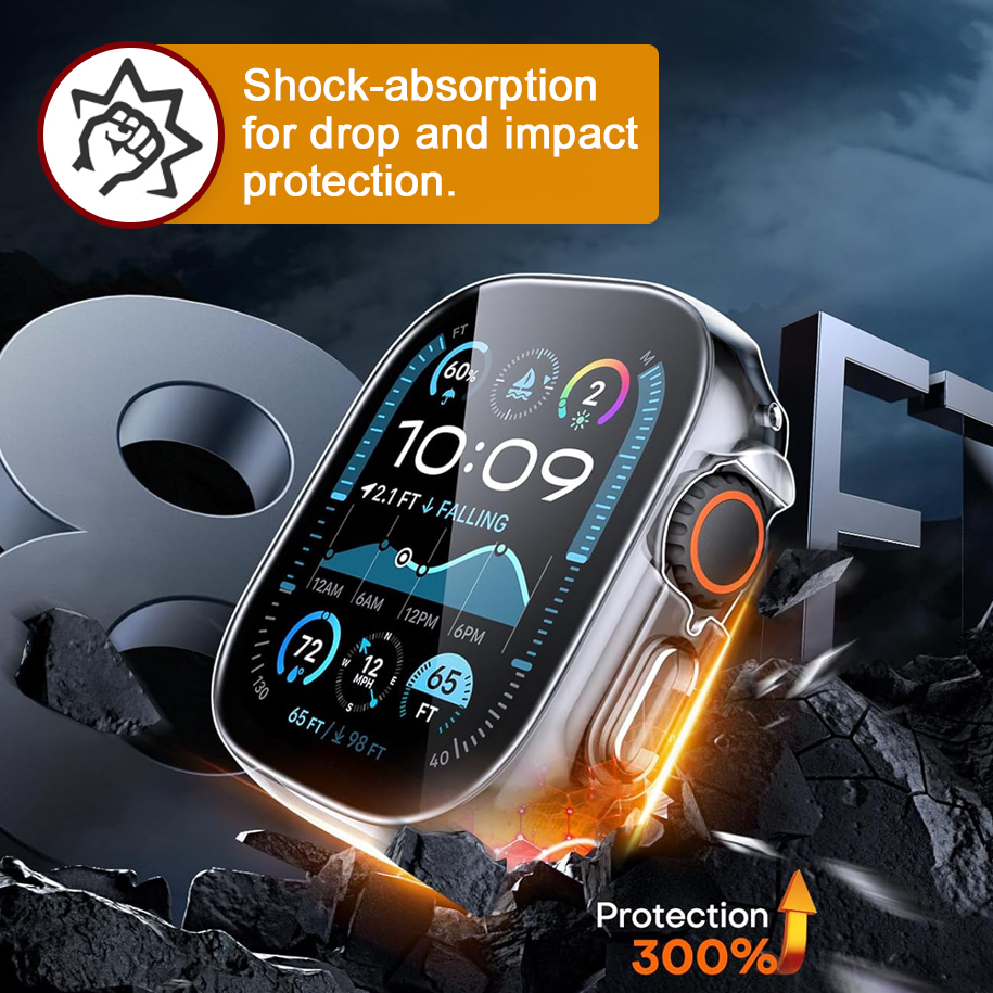 Anti-Scratch Hard Shell Case for Apple Watch Ultra 49mm - Clear (Frame)