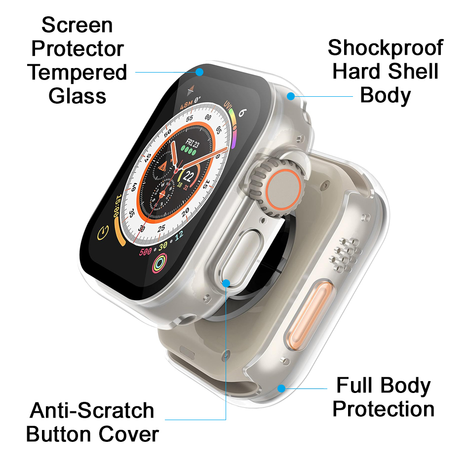 Anti-Scratch Hard Shell Case for Apple Watch Ultra 49mm - Clear (Frame)