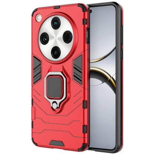 Slim Armour Tough Shockproof Case / Ring Holder Stand for Oppo Find X8 Pro - Red