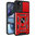 Heavy Duty Shockproof Case / Slide Camera Cover for Motorola Moto G22 - Red