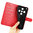 Leather Wallet Case & Card Holder Pouch for Oppo Find X8 Pro - Red