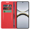 Leather Wallet Case & Card Holder Pouch for Oppo Find X8 Pro - Red