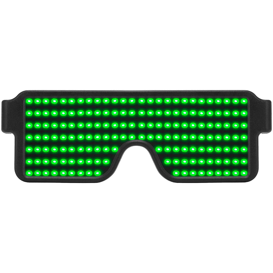 Dynamic Colour / Animated LED Party Glasses (Rechargeable) - Green