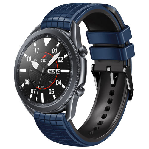 Sport Silicone Band for Samsung Galaxy Watch3 (45mm) - Blue (Black)