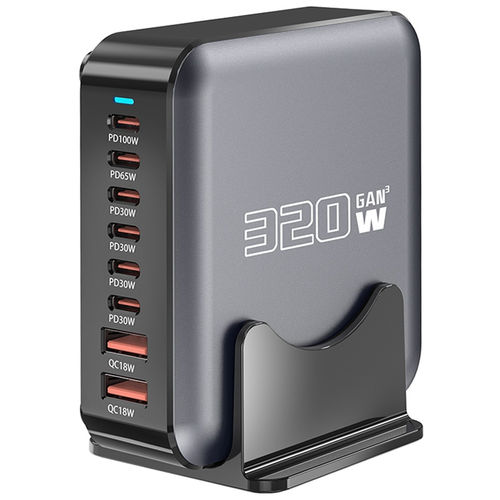 (320W) GaN 3 (8-Port) USB Type-C / PD 3.0 / QC 3.0 Charging Station