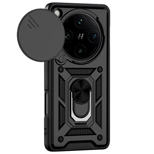 Heavy Duty Shockproof Case / Slide Camera Cover for Oppo Find X8 Pro - Black