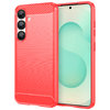 Flexi Slim Carbon Fibre Case for Samsung Galaxy S25 - Brushed Red