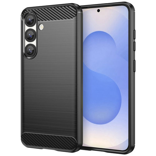 Flexi Slim Carbon Fibre Case for Samsung Galaxy S25+ (Brushed Black)