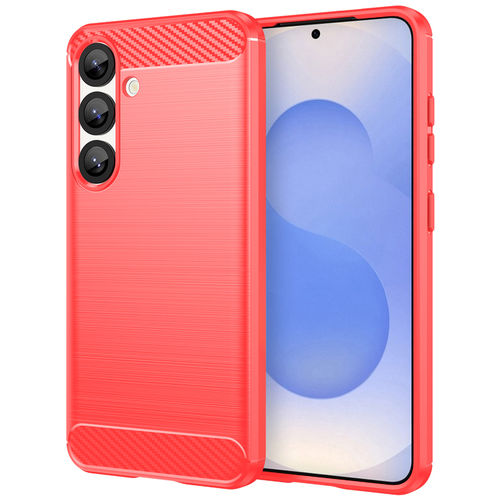 Flexi Slim Carbon Fibre Case for Samsung Galaxy S25+ (Brushed Red)