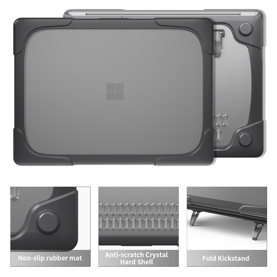 Heavy Duty Tough Shockproof Case for Microsoft Surface Laptop 7 (13.8") - Dark Grey