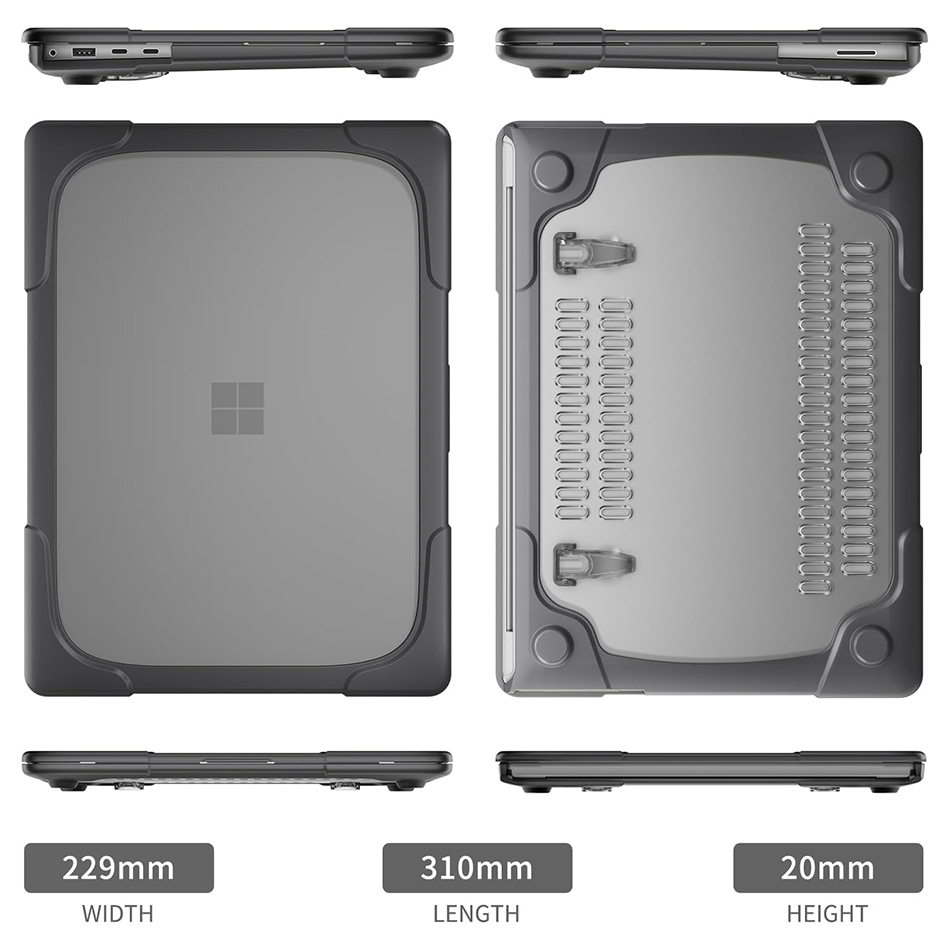 Heavy Duty Tough Shockproof Case for Microsoft Surface Laptop 7 (13.8") - Dark Grey