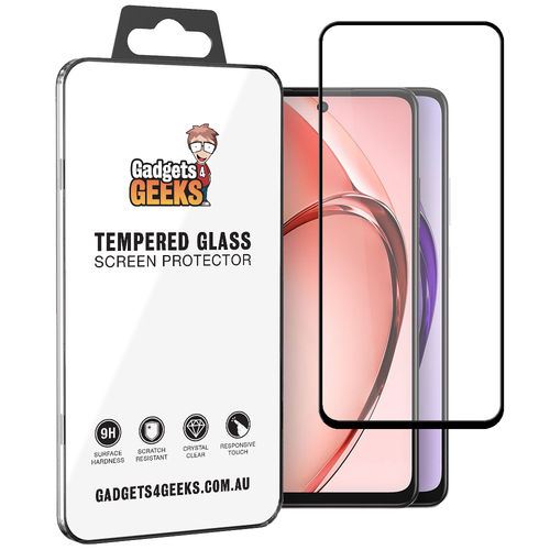 Full Coverage Tempered Glass Screen Protector for Oppo A60 / A40 - Black