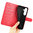 Leather Wallet Case & Card Holder Pouch for Samsung Galaxy S25 - Red
