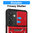 Heavy Duty Shockproof Case / Slide Camera Cover for Samsung Galaxy S25 - Red