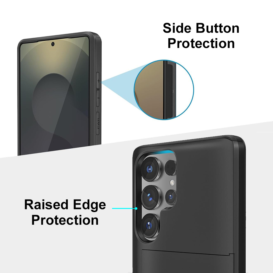 Tough Armour Slide Case & Card Holder for Samsung Galaxy S25 Ultra - Black