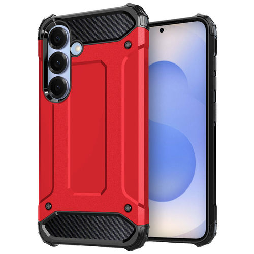 Military Defender Tough Shockproof Case for Samsung Galaxy S25+ (Red)