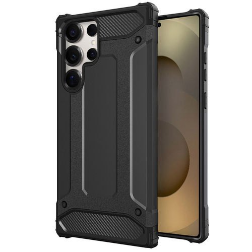 Military Defender Tough Shockproof Case for Samsung Galaxy S25 Ultra - Black