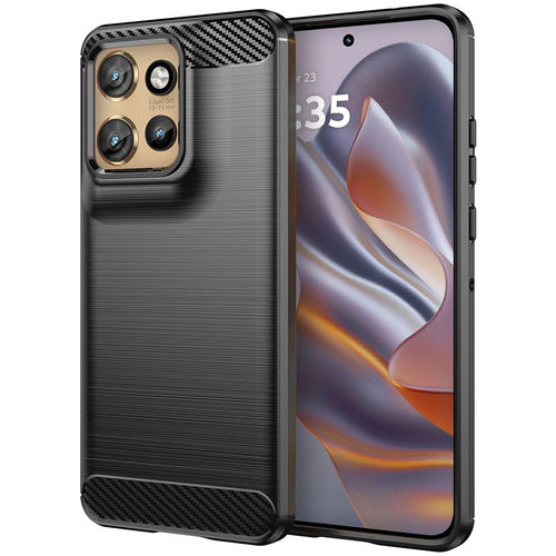 Flexi Slim Carbon Fibre Case for Motorola Edge 50 Neo - Brushed Black