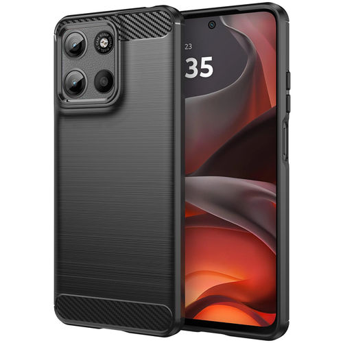 Flexi Slim Carbon Fibre Case for Motorola Moto G15 - Brushed Black