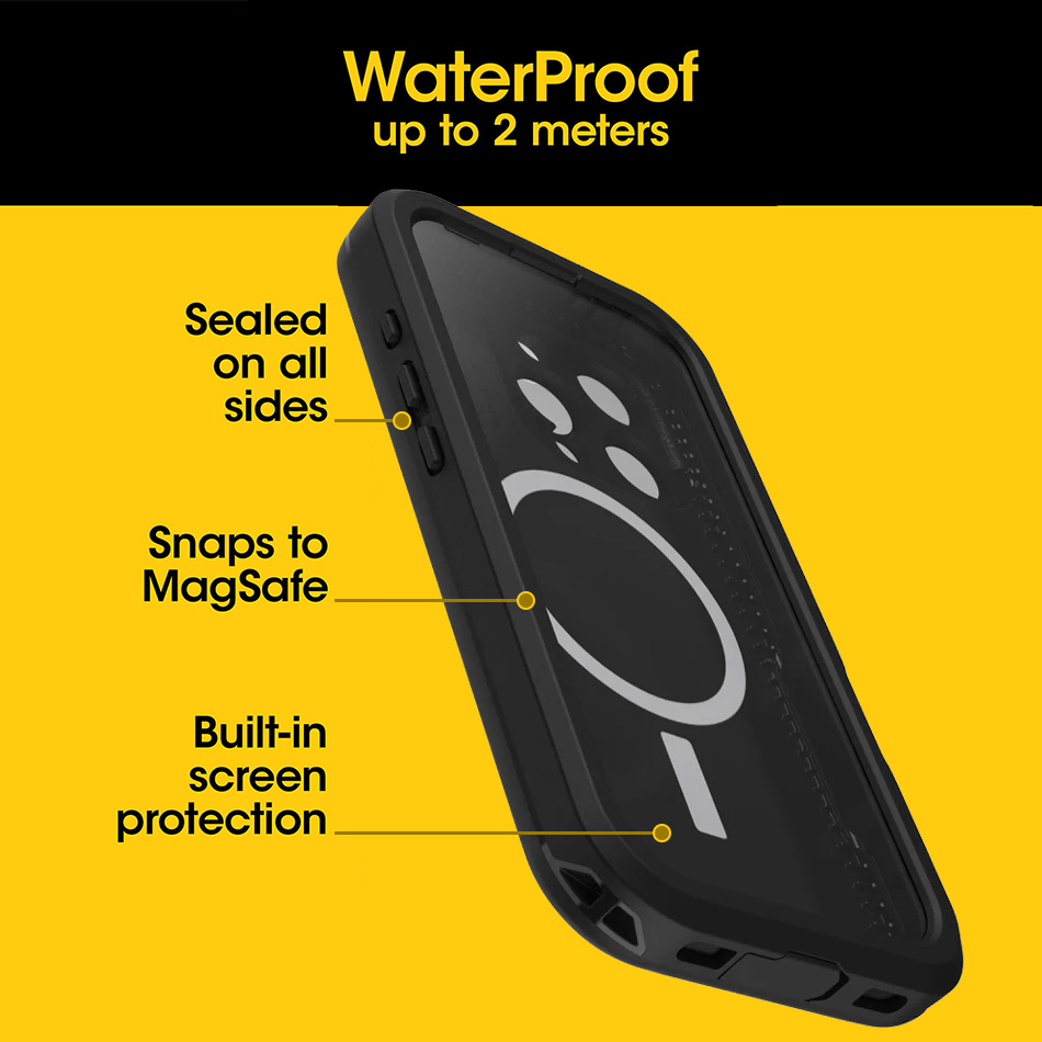 OtterBox Fre (MagSafe) Waterproof Case for Apple iPhone 16 Pro - Black