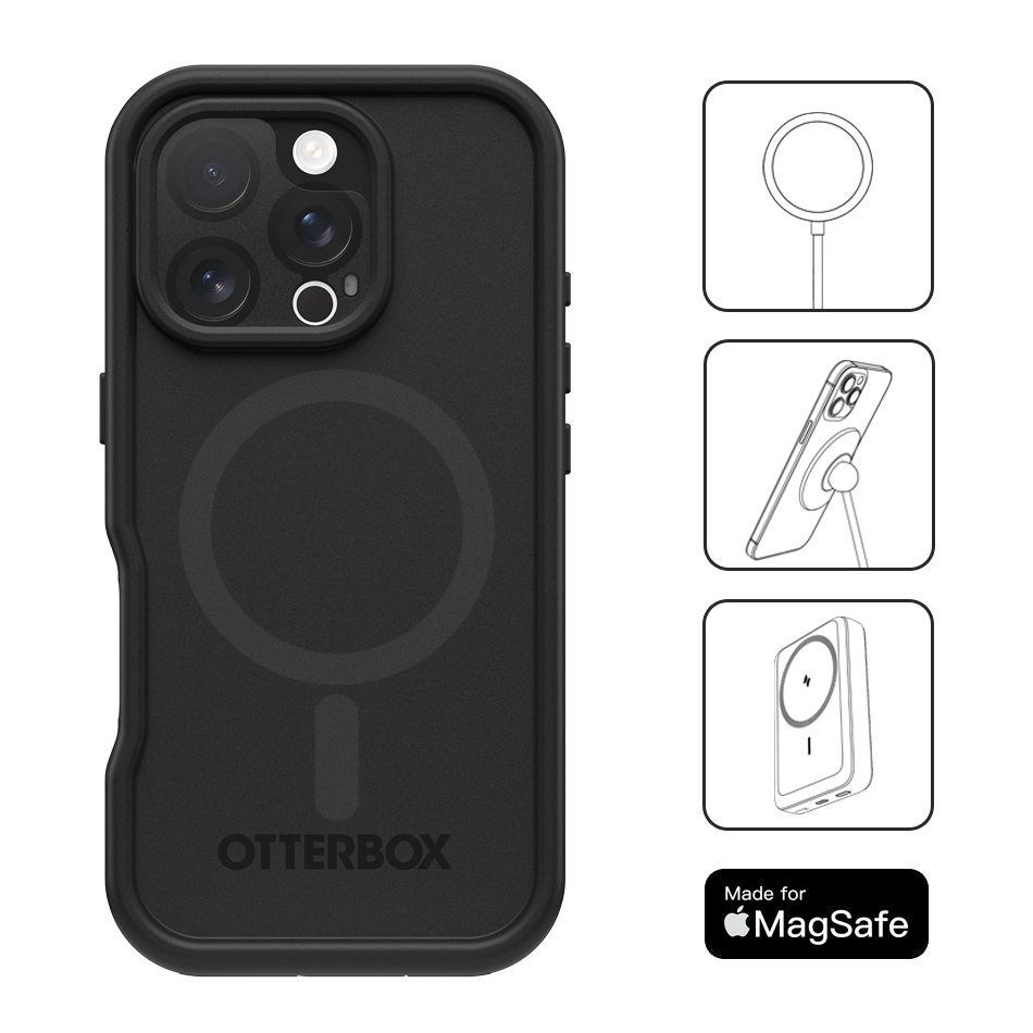 OtterBox Fre (MagSafe) Waterproof Case for Apple iPhone 16 Pro - Black