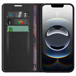 Leather Wallet Case & Card Holder Pouch for Apple iPhone 16e - Black