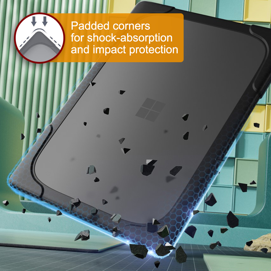 Heavy Duty Tough Shockproof Case for Microsoft Surface Laptop 7 (13.8") - Black