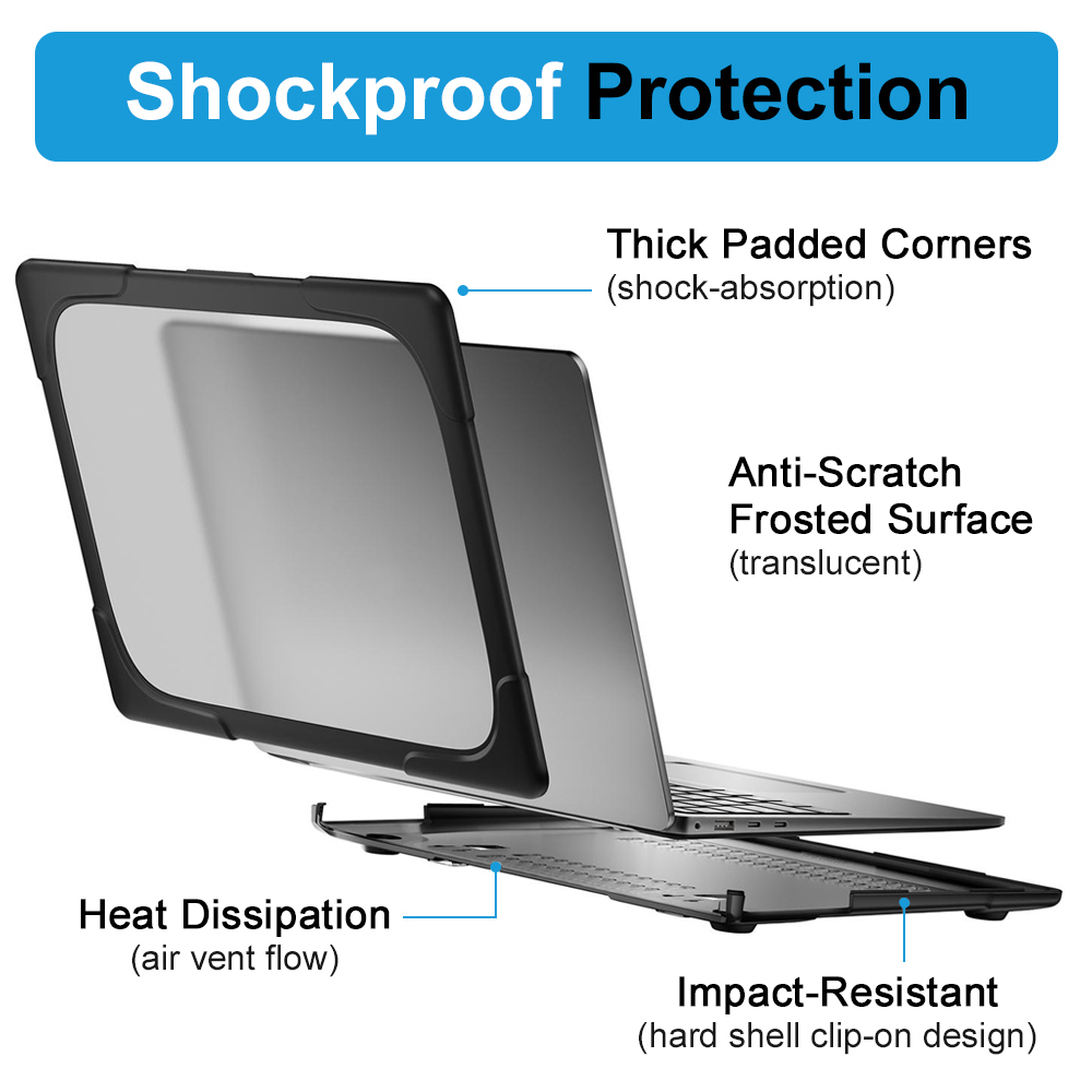 Heavy Duty Tough Shockproof Case for Microsoft Surface Laptop 7 (13.8") - Black