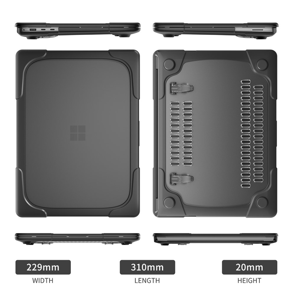 Heavy Duty Tough Shockproof Case for Microsoft Surface Laptop 7 (13.8") - Black