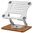 360 Rotating (Z-Fold) Adjustable Aluminium / Wooden Desktop Stand for Laptop - Silver