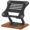 360 Rotating (Z-Fold) Adjustable Aluminium / Wooden Desktop Stand for Laptop - Black