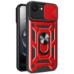 Heavy Duty Shockproof Case / Slide Camera Cover for Apple iPhone 16e - Red