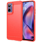 Flexi Slim Carbon Fibre Case for Motorola Moto G05 - Brushed Red