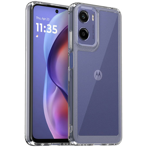 Hybrid Acrylic Tough Shockproof Case for Motorola Moto G05 - Clear (Frame)