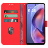 Leather Wallet Case & Card Holder Pouch for Motorola Moto G05 - Red