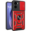 Heavy Duty Shockproof Case / Slide Camera Cover for Motorola Moto G05 - Red