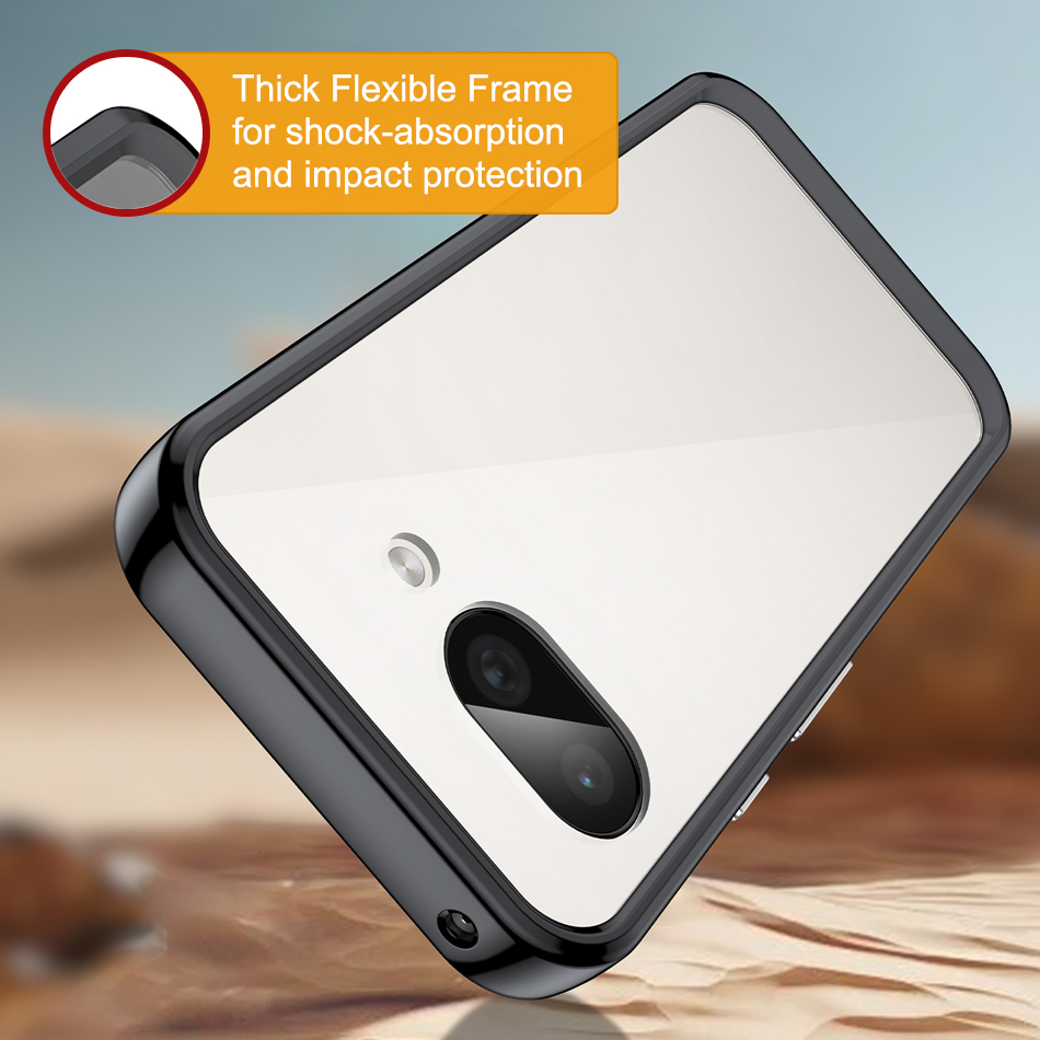 Hybrid Acrylic Tough Shockproof Case for Google Pixel 9a - Black (Frame)