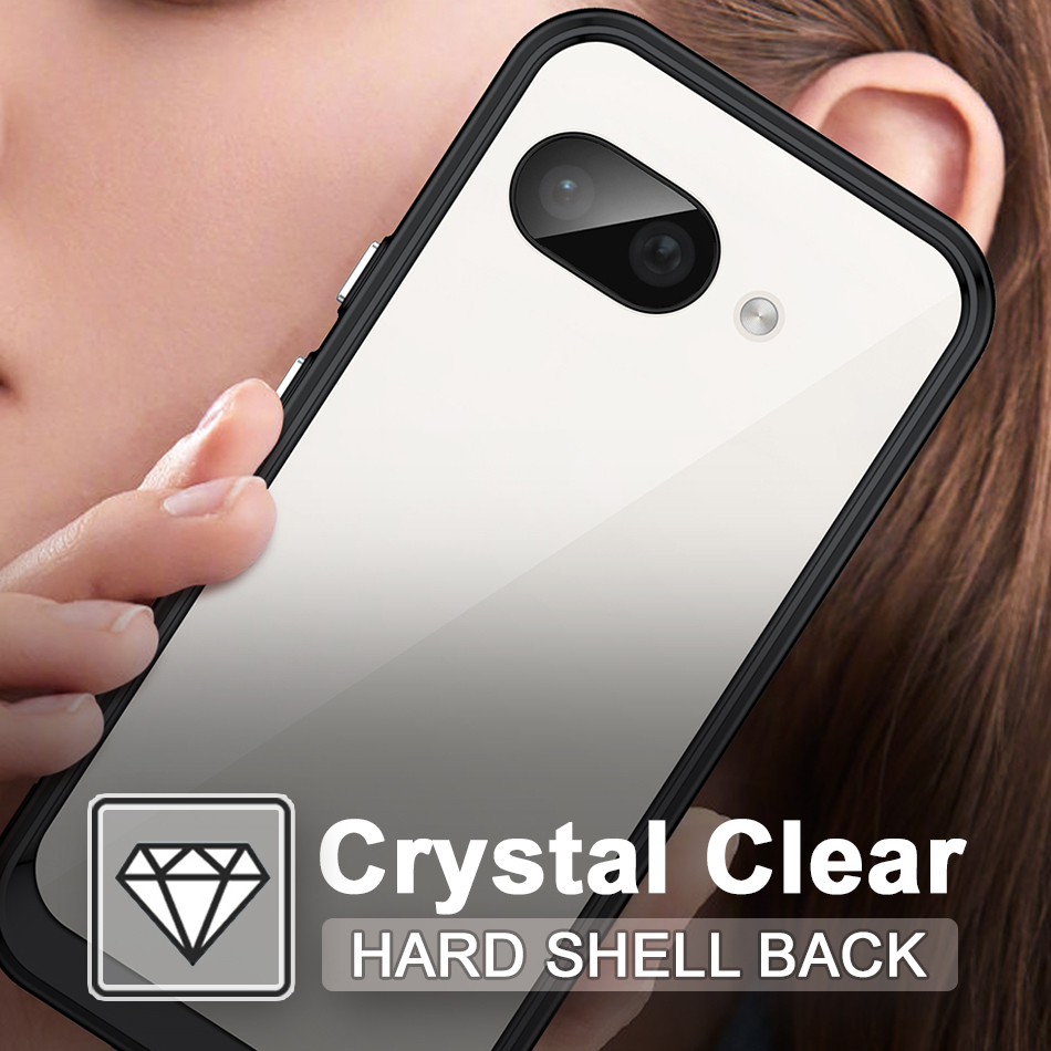 Hybrid Acrylic Tough Shockproof Case for Google Pixel 9a - Black (Frame)