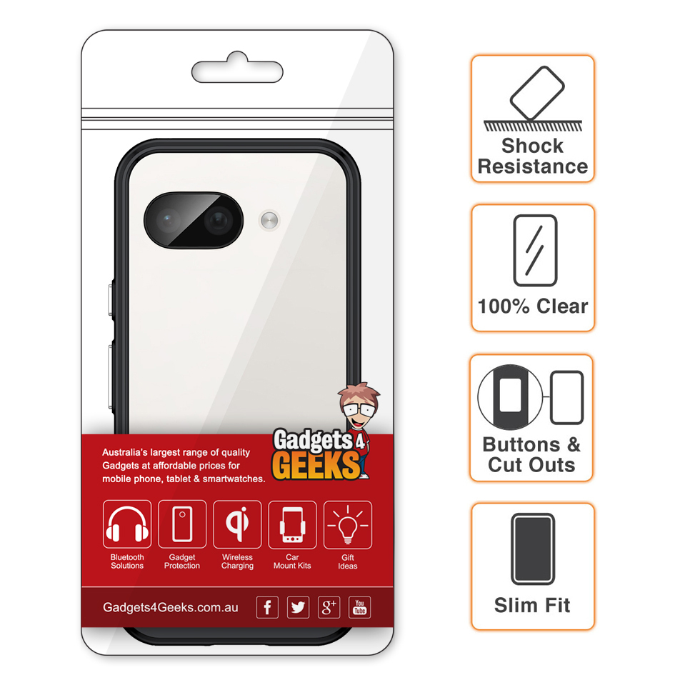 Hybrid Acrylic Tough Shockproof Case for Google Pixel 9a - Black (Frame)