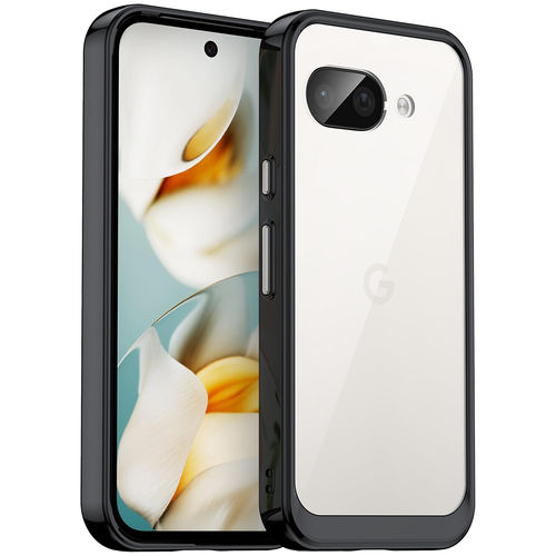 Hybrid Acrylic Tough Shockproof Case for Google Pixel 9a - Black (Frame)