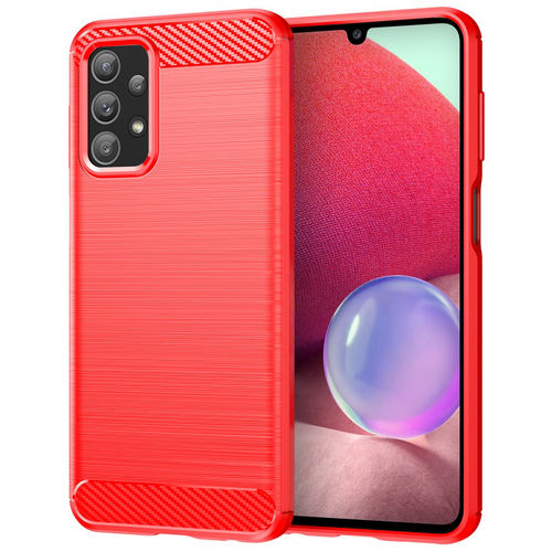 Flexi Slim Carbon Fibre Case for Samsung Galaxy A32 5G - Brushed Red