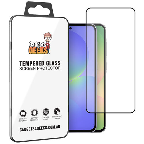 Full Coverage Tempered Glass Screen Protector for Samsung Galaxy A36 / A56 - Black