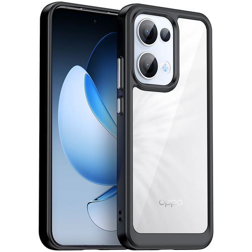 Hybrid Acrylic Tough Shockproof Case for Oppo Reno13 - Black (Frame)