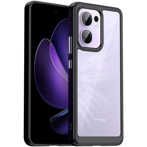 Hybrid Acrylic Tough Shockproof Case for Oppo Reno13 F - Black (Frame)