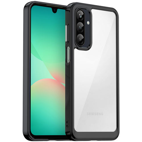 Hybrid Acrylic Tough Shockproof Case for Samsung Galaxy A26 - Black (Frame)