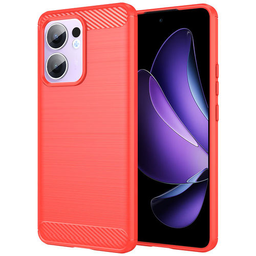 Flexi Slim Carbon Fibre Case for Oppo Reno13 F - Brushed Red