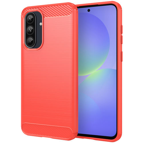 Flexi Slim Carbon Fibre Case for Samsung Galaxy A36 / A56 - Brushed Red